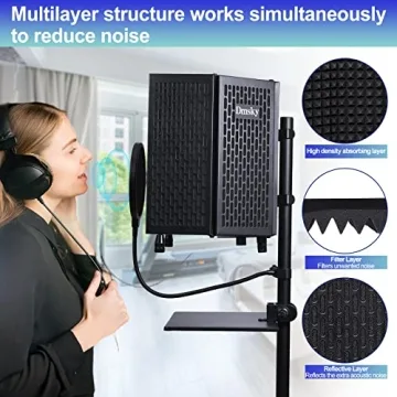 Dmsky Isolation Shield with Tripod Stand & Pop Filter