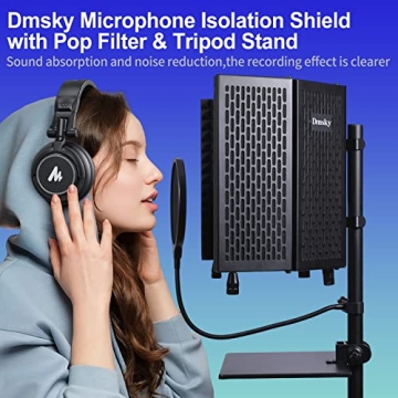Dmsky Isolation Shield with Tripod Stand & Pop Filter