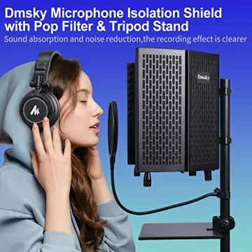 Dmsky Isolation Shield with Tripod Stand & Pop Filter