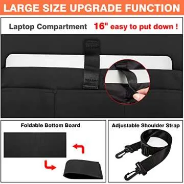 IBFUN Utility Tote Bag with 24 Exterior Interior Pockets Zip Top Teacher Tote Bag for Teacher/Work Women(Large)