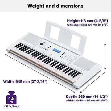 Yamaha EZ300 61-Key Portable Keyboard with Lighted Keys (Power Adapter sold separately)