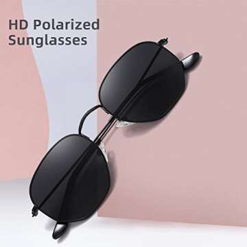 MEETSUN Polarized Hexagon Sunglasses for UV400 Protection
