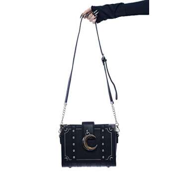 Killstar Myth Witch Spell Book Gothic Punk Crescent Moon Handbag KSRA001042