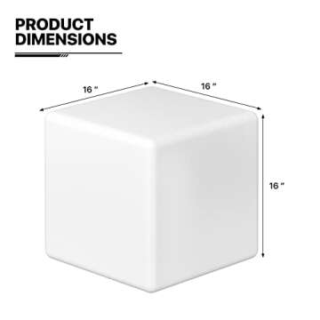 MoNiBloom 16 Inch LED Cube Chair 16 Colors Changing Glow Stool with Remote, Waterproof Cool Recharge...