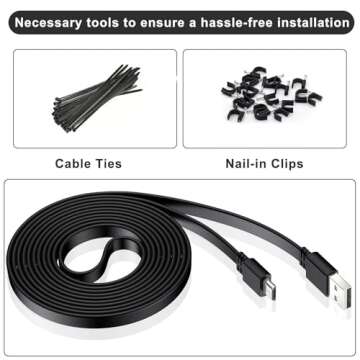 Itramax 30 FT Micro USB Power Cable - 2 Pack for Security Cameras