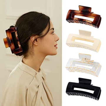 Laxizar 8 Pack Rectangular Claw Hair Clips