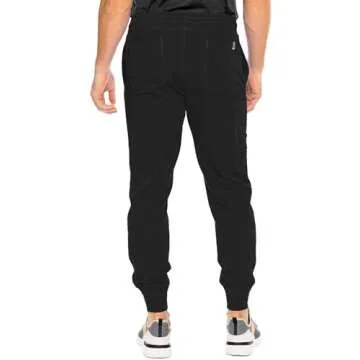 Med Couture Bowen Scrub Jogger Pants for Men - Perfect for Casual Wear and Active Lifestyles MC7777, Black, X-Large