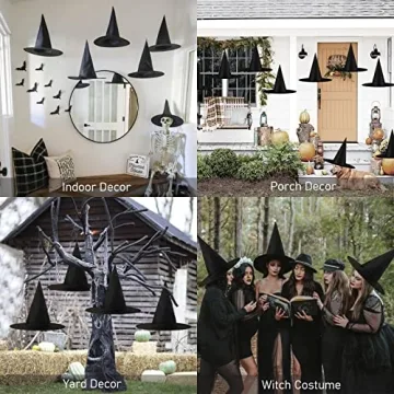 6 PCS Halloween Witch Hats for Costume & Decoration