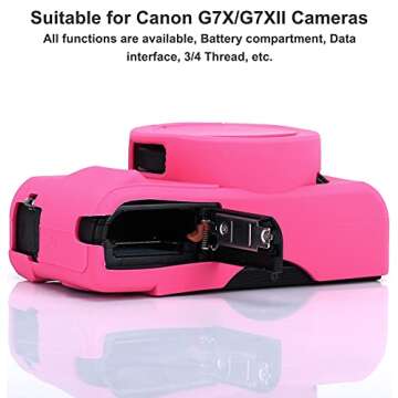 G7X Mark II G7X Removable Lens Cover Silicone Cover Rubber Soft Camera Case Cover for Canon PowerShot G7X II G7X (Rosered)