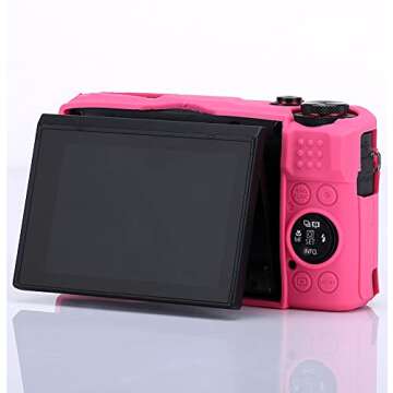 G7X Mark II G7X Removable Lens Cover Silicone Cover Rubber Soft Camera Case Cover for Canon PowerShot G7X II G7X (Rosered)