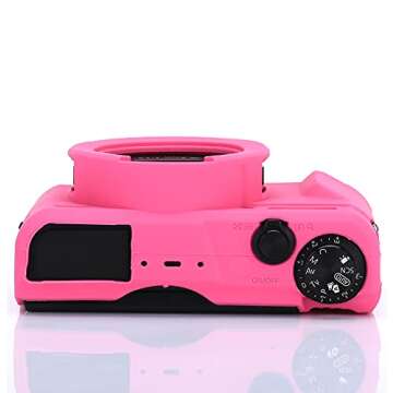 G7X Mark II G7X Removable Lens Cover Silicone Cover Rubber Soft Camera Case Cover for Canon PowerShot G7X II G7X (Rosered)
