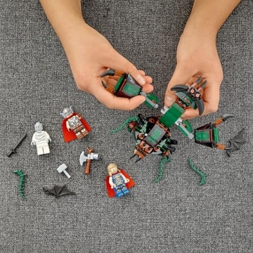 LEGO Marvel Thor Buildable Toy with Hammer and Monster Figure