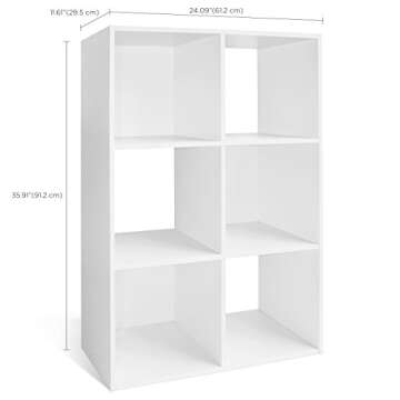 Cap Living 4/6/8 Cube Room Organizer Shelf, Storage Divider, Book Cabinets, Bookcase, Toy Storage w/Cube Storage Bins Options, Espresso or White