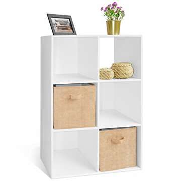 Cap Living 4/6/8 Cube Room Organizer Shelf, Storage Divider, Book Cabinets, Bookcase, Toy Storage w/Cube Storage Bins Options, Espresso or White