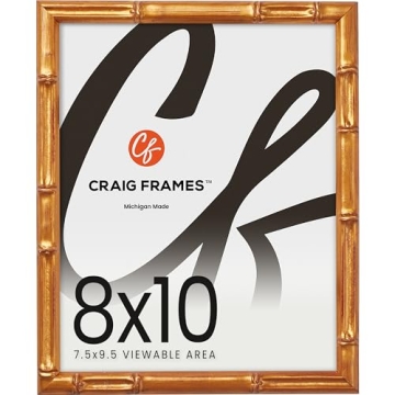 Craig Frames Faux Bamboo 8x10 Picture Frame in Vintage Gold