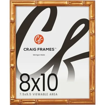 Craig Frames Faux Bamboo 8x10 Picture Frame in Vintage Gold
