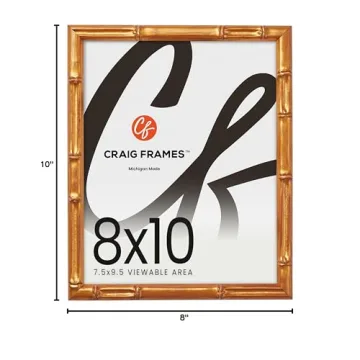 Craig Frames Faux Bamboo 8x10 Picture Frame Gold
