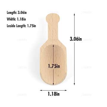 AUEAR, Mini Wooden Scoops Unpainted Kitchen Spoon for Candy Spices Parties Bath Salts Essential (20 ...