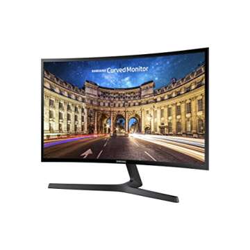 SAMSUNG 27" CF39 Series FHD 1080p Curved Computer Monitor, Ultra Slim Design, AMD FreeSync, 4ms response, HDMI, DisplayPort, VESA Compatible, Wide Viewing Angle, LC27F398FWNXZA, Black