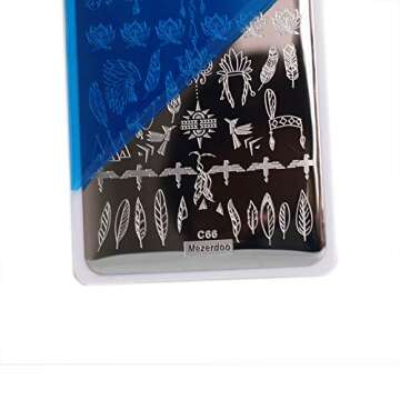 8Pcs Elephant Diamond Nail Stamping Plates Cartoon Animals Geometric Symbol Texture Lace Floral Nail Stamp Plate Ethnic Template Rectangle Nail Art Image Plate