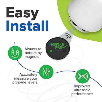 Mopeka Pro Check Universal Sensor - Wireless Propane Tank Gauge Sensor - BBQ and RV Must Have Accessories Indicate Outside Propane Tank Levels from Inside Your Camper - Oil, Gas, Diesel, Butane