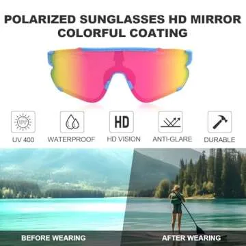 SPOTZRLXT Polarized Sports Sunglasses for Men Women, Running Fishing Baseball, Cycling MTB Bike Glas...