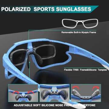 SPOTZRLXT Sports Sunglasses for Men Women UV400 Polarized
