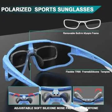 SPOTZRLXT Sports Sunglasses for Men Women UV400 Polarized