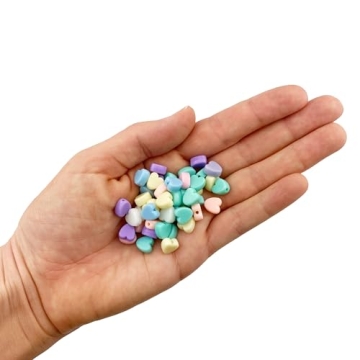 600 Heart Pastel Acrylic Beads - Vibrant Craft Supplies