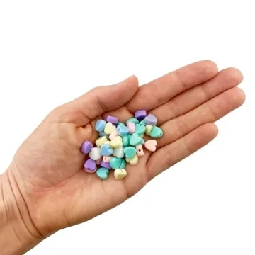 600 Heart Pastel Acrylic Beads - Vibrant Craft Supplies
