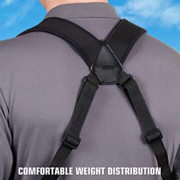 USA GEAR DSLR Camera Strap Chest Harness with Quick Release Buckles, Black Neoprene Pattern and Accessory Pockets - Compatible with Canon, Nikon, Sony and More Point and Shoot and Mirrorless Cameras