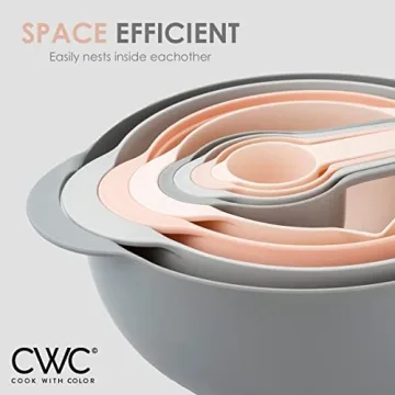 Nesting Bowls Set with Measuring Cups and Strainer