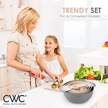 Nesting Bowls Set with Measuring Cups and Strainer