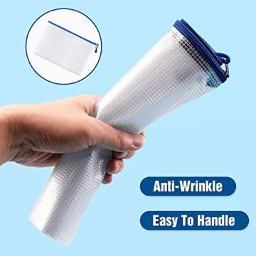 Mesh Zipper Pouch Bags, 36Pcs Zipper Pouches for Organizing, 8 Size 8 Color Waterproof Plastic Zipper Bag for Office School Supplies Game File Storage