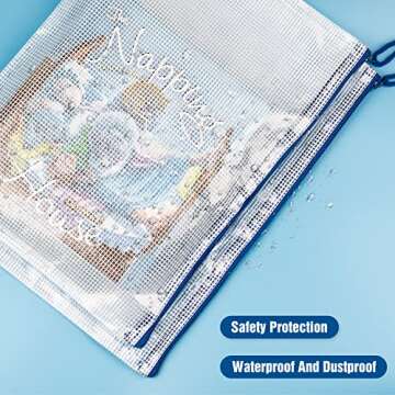 Mesh Zipper Pouch Bags, 36Pcs Zipper Pouches for Organizing, 8 Size 8 Color Waterproof Plastic Zipper Bag for Office School Supplies Game File Storage