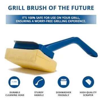 Grill Rescue BBQ Replaceable Scraper Cleaning Head, Bristle Free - Safe, Durable and Unique Scraper Tools for Cast Iron or Stainless-Steel Grates, Barbecue Cleaner (GB3000)