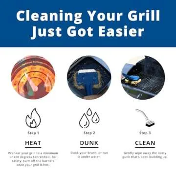 Grill Rescue BBQ Replaceable Scraper Cleaning Head, Bristle Free - Safe, Durable and Unique Scraper Tools for Cast Iron or Stainless-Steel Grates, Barbecue Cleaner (GB3000)