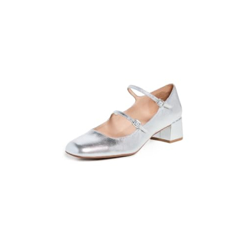Madewell Women's Nettie Heeled Mary Jane - Stylish Comfort in Bright Silver