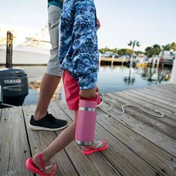 YETI Rambler Jr. 12 oz Kids Bottle, with Straw Cap, Reef Blue