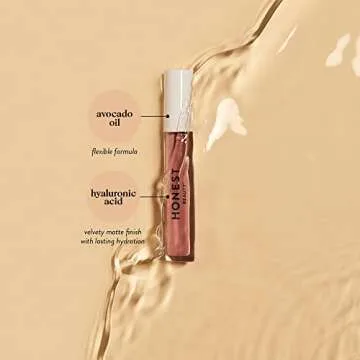 Honest Beauty Hydrating Liquid Lipstick with Hyaluronic Acid + Avocado Oil | EWG Verified, Vegan + Cruelty Free | Happiness, .12 fl oz