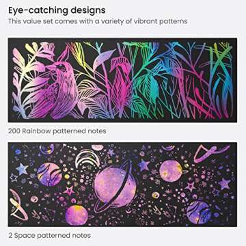 Arteza Scratch Paper Set - Colorful & Durable Art Supplies