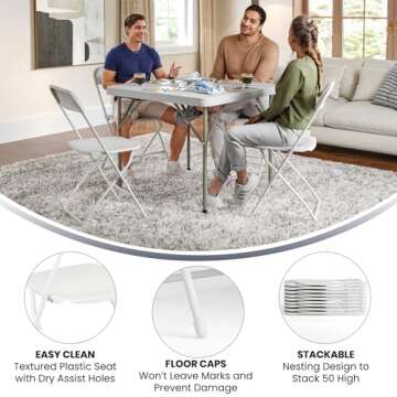 Hercules Folding Chairs Set for Events - 10 Pack