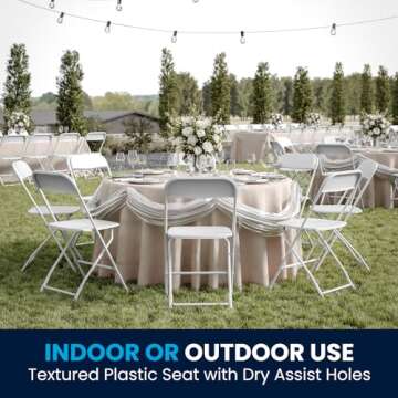 Hercules Folding Chairs Set for Events - 10 Pack