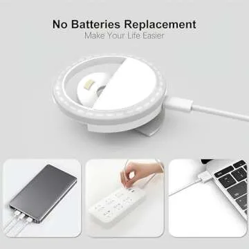 Portable Selfie Ring Light | Rechargeable 36 LED Clip-on Light