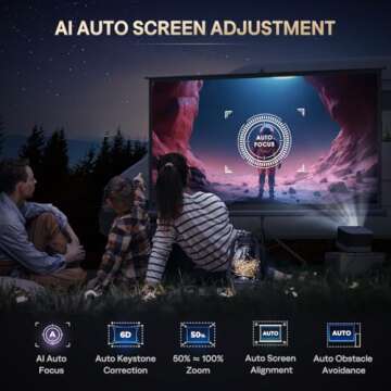 3-in-1 Projector 4K Supported, AURZEN BOOM 3 Smart Projector with WiFi and Bluetooth, 3D DoIby Audio & 36W Speakers, Auto Focus & Keystone, Netflix Official 500 ANSI Home Outdoor proyector, Black