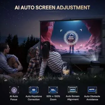 3-in-1 Projector 4K Supported, AURZEN BOOM 3 Smart Projector with WiFi and Bluetooth, 3D DoIby Audio & 36W Speakers, Auto Focus & Keystone, Netflix Official 500 ANSI Home Outdoor proyector, Black