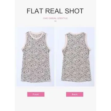 Dokotoo Womens Tops Dressy Casual Leopard Print Crewneck Sleeveless Slim Fit Summer Lightweight Tank Tops Leopard Small