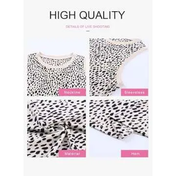 Dokotoo Womens Tops Dressy Casual Leopard Print Crewneck Sleeveless Slim Fit Summer Lightweight Tank Tops Leopard Small