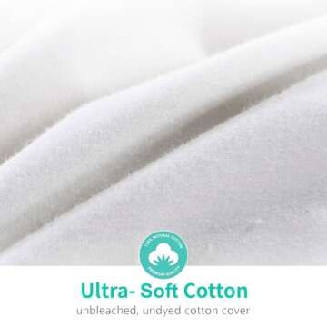 APSMILE Fluffy Heavyweight Down Feather Fibers Comforter Oversized King Size, Thick Duvet Insert for Winter Climates-Ultra Soft 100% Organic Cotton Cover, Luxury Duvet Insert (Ivory White, 120x98)