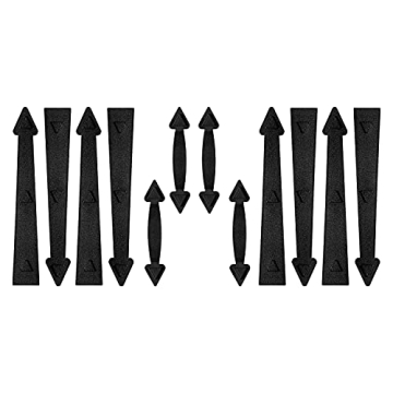 Skysen Magnetic Garage Door Decorative Faux Hinges Handles Accents Hardware Kit Black (2 Pack)